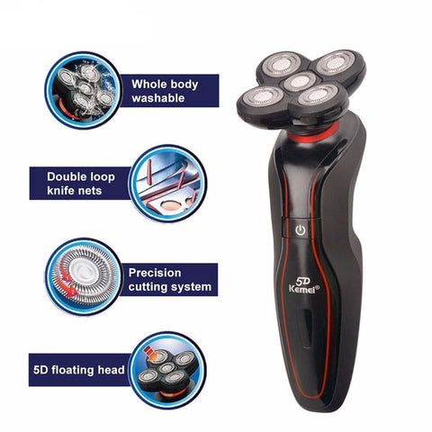 Washable Men Shaving Machine 5D Waterproof Rechargeable