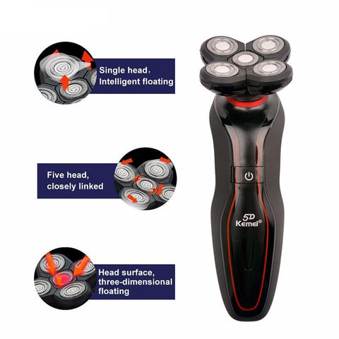 Washable Men Shaving Machine 5D Waterproof Rechargeable